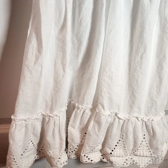 Boohoo White Eyelet Mini Dress Women US 10 - Picture 4 of 6